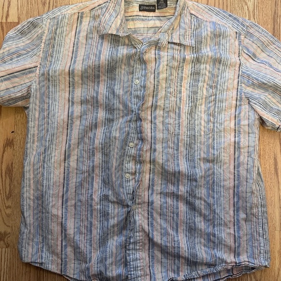 Pastel Striped Men's Shirt‎ St John’s Bay Vintage Size Large - Picture 1 of 6